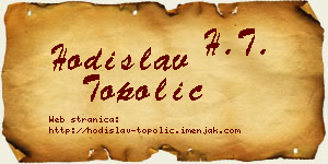 Hodislav Topolić vizit kartica